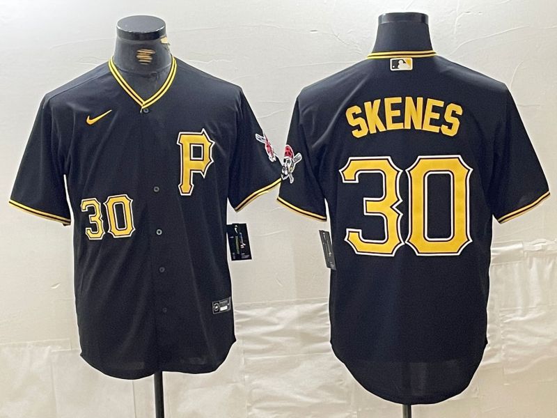 Men Pittsburgh Pirates #30 Skenes Black 2024 Nike Game MLB Jersey style 1->pittsburgh pirates->MLB Jersey